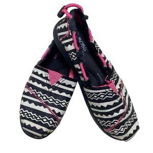 Skechers BOBS Black/White/Pink Slip Ons